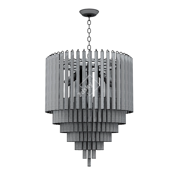 Modern Chrome Ceiling Chandelier 3D model image 2