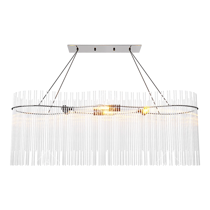 Sleek Chrome Glass Chandelier 3D model image 1