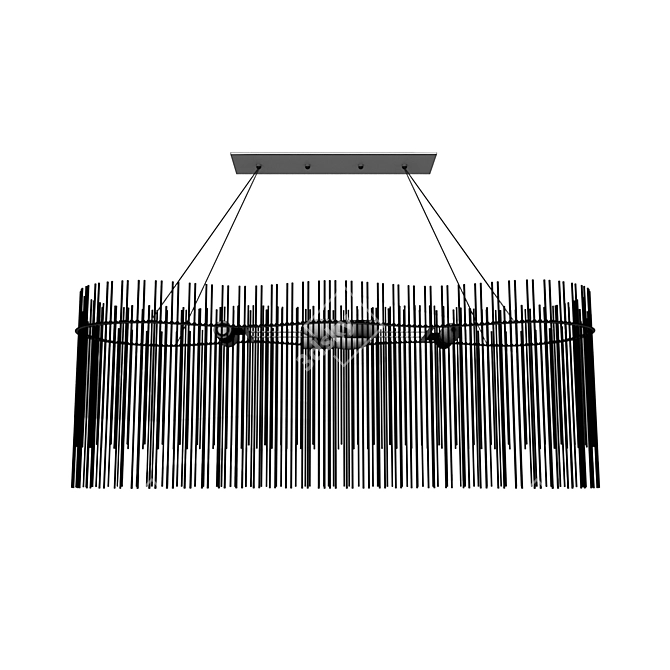 Sleek Chrome Glass Chandelier 3D model image 2