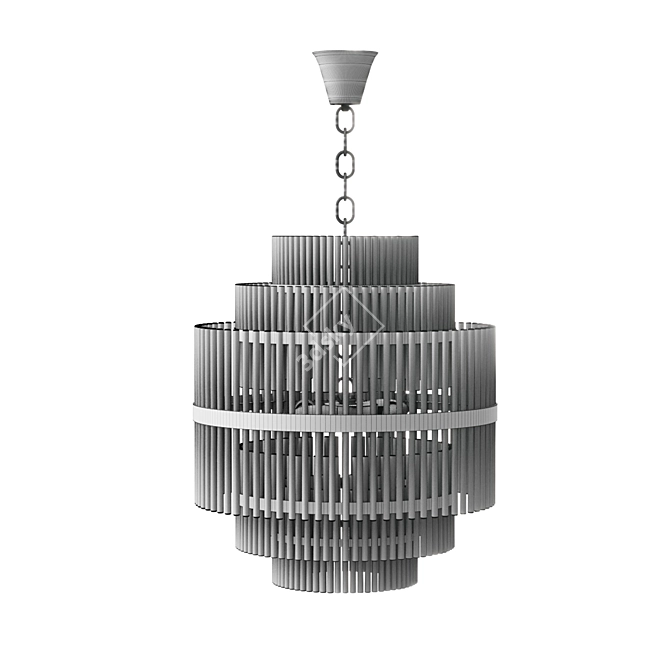 Elegant Glass Chandelier (Chrome) 3D model image 2