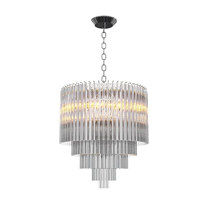 Elegant Chrome Ceiling Chandelier 3D model image 1