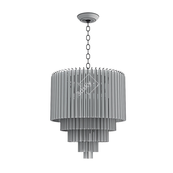 Elegant Chrome Ceiling Chandelier 3D model image 2