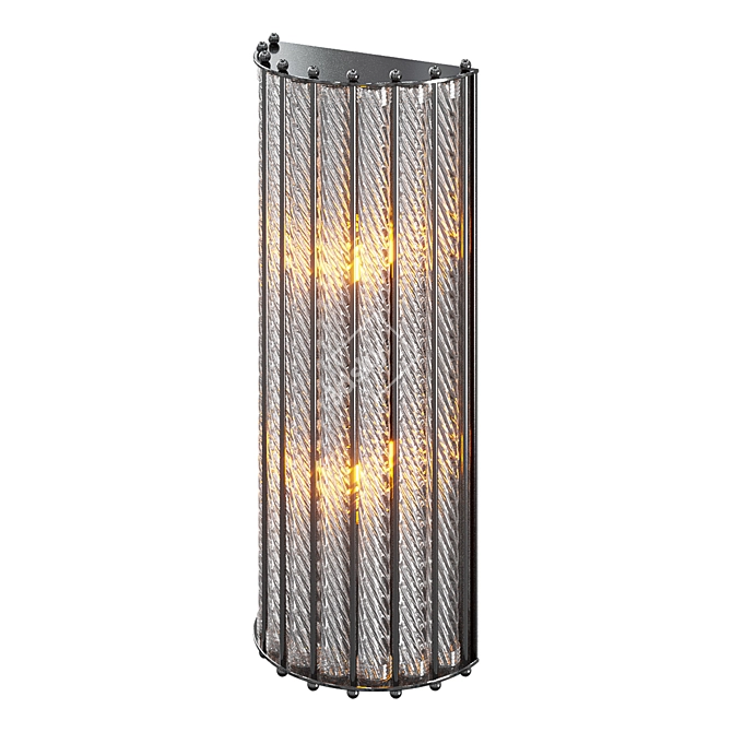 Transparent Glass Chrome Wall Sconce 3D model image 1