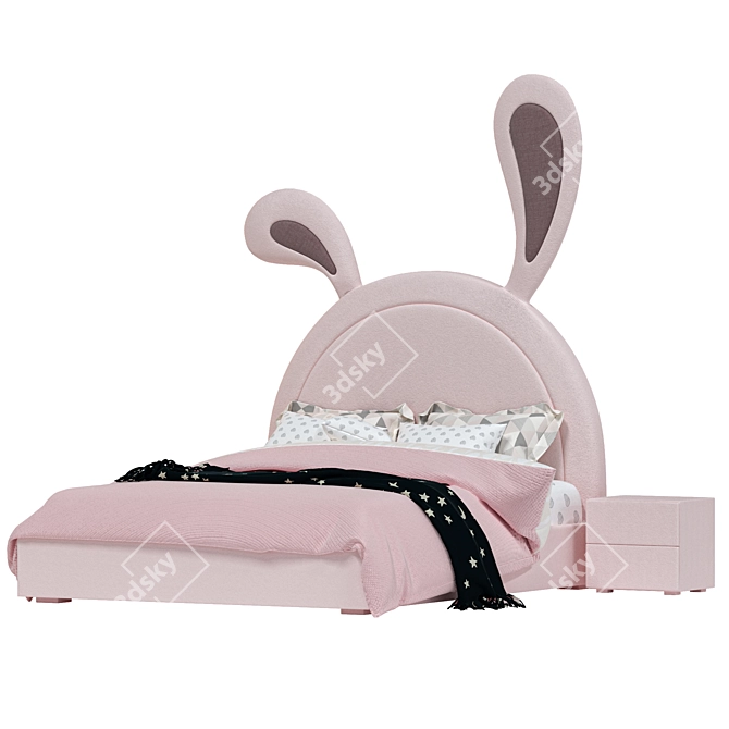 Cozy Bunny Retreat Bed 3D model image 2