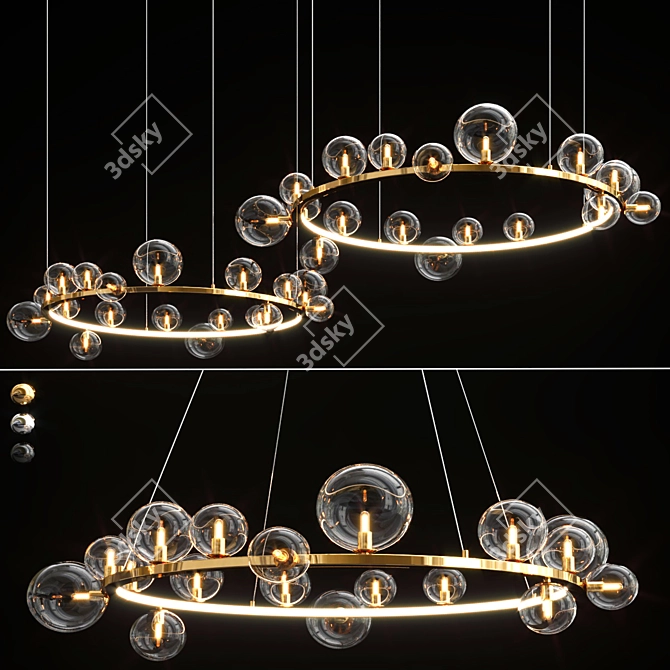 Postmodern Glass Bubble Pendant Lights 3D model image 2