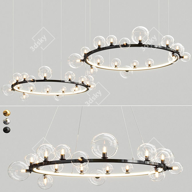 Postmodern Glass Bubble Pendant Lights 3D model image 3