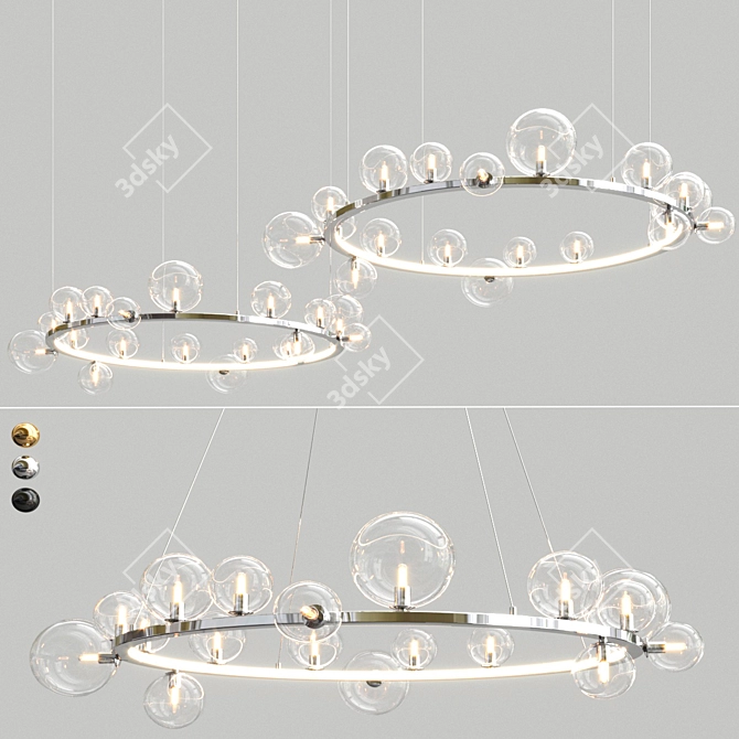 Postmodern Glass Bubble Pendant Lights 3D model image 4