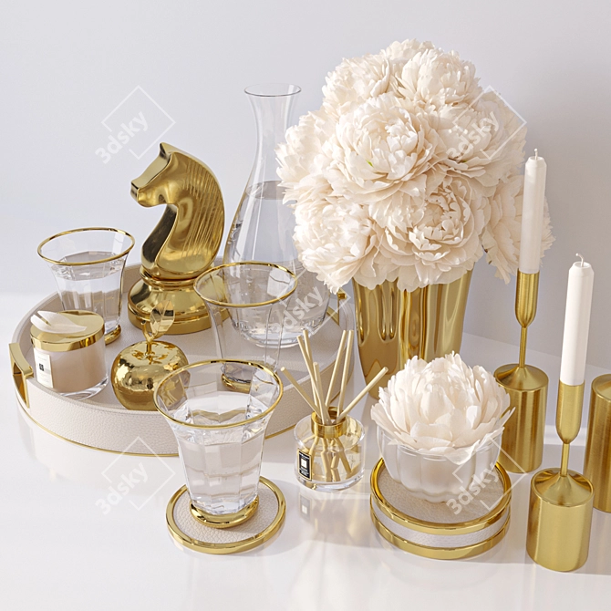 Golden Elegance: Decor Set 35 3D model image 2