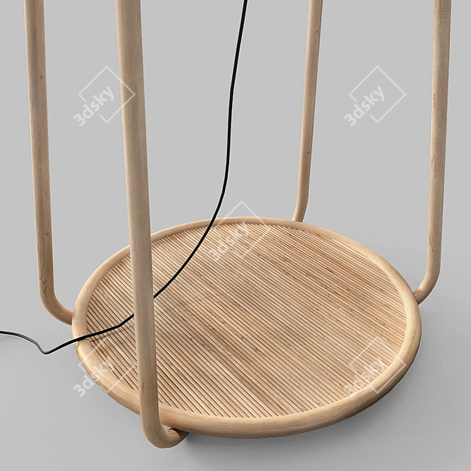 Nacelle Rattan Standing Lamp 3D model image 4