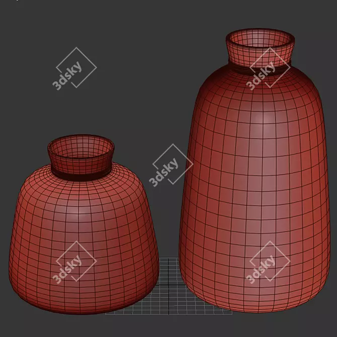 Gilded Gradient Vases 3D model image 5