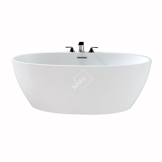 Luxury Freestanding Acrylic Bath 3D model image 3