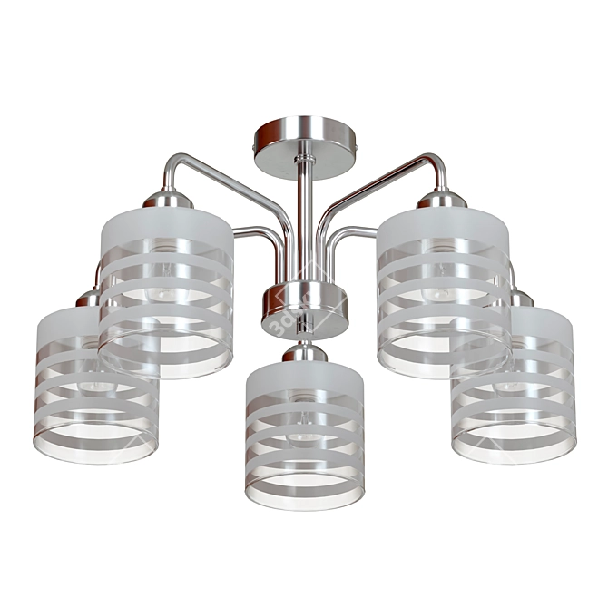 Sleek Chrome Ceiling Chandelier 3D model image 2