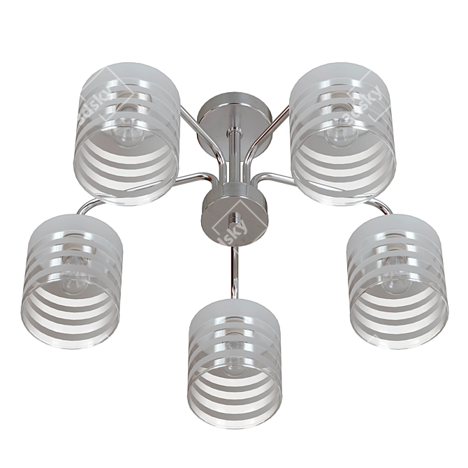 Sleek Chrome Ceiling Chandelier 3D model image 4