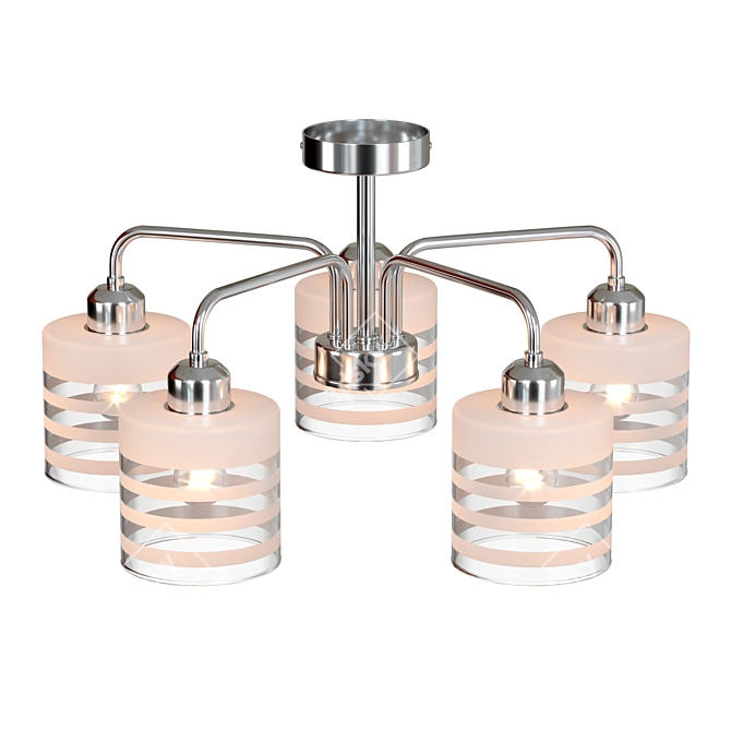 Sleek Chrome Ceiling Chandelier 3D model image 5