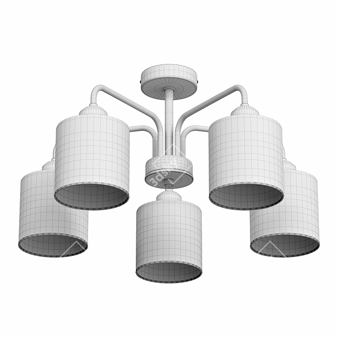 Sleek Chrome Ceiling Chandelier 3D model image 7