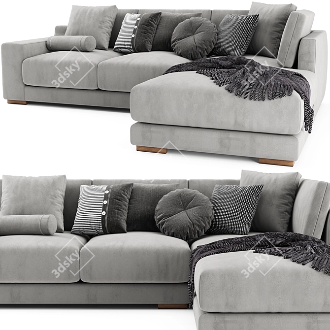 West Elm Dalton: Stylish and Versatile Sofa 3D model image 2