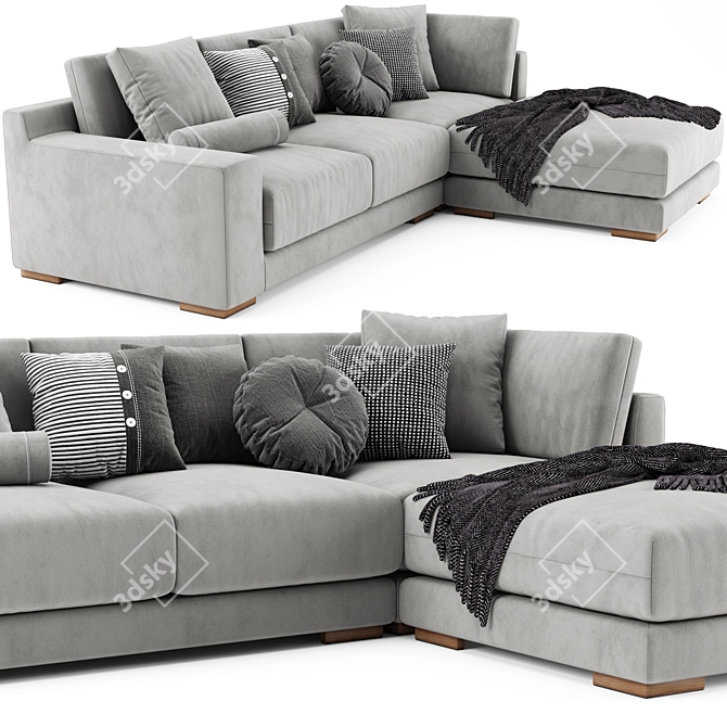 West Elm Dalton: Stylish and Versatile Sofa 3D model image 3