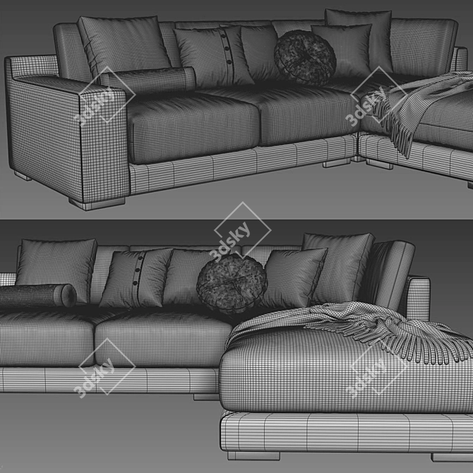 West Elm Dalton: Stylish and Versatile Sofa 3D model image 4