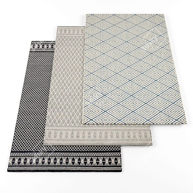 Modern High-Resolution Rugs Set 3D model image 1