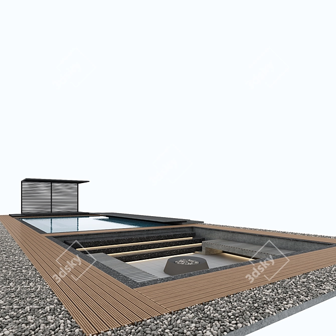 Premium Swimming Pool Set 3D model image 2