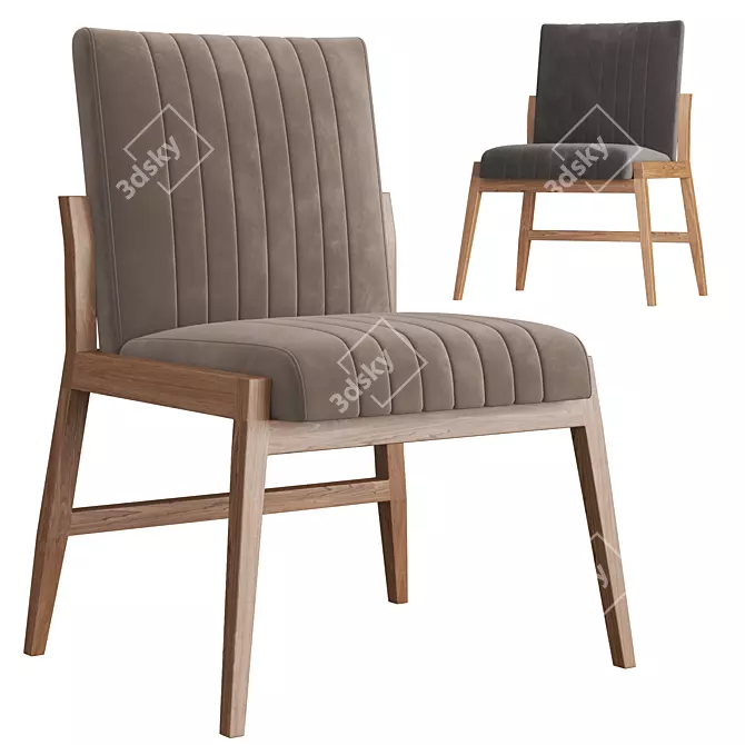 Elegant Alena Dining Chair 3D model image 1