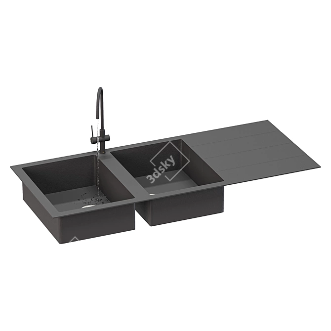 Sleek Vigo Minimal Sink 3D model image 2