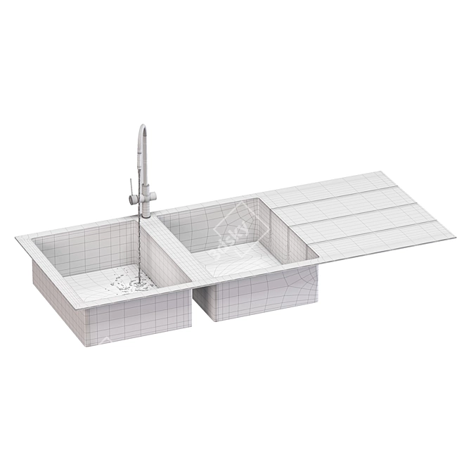 Sleek Vigo Minimal Sink 3D model image 6