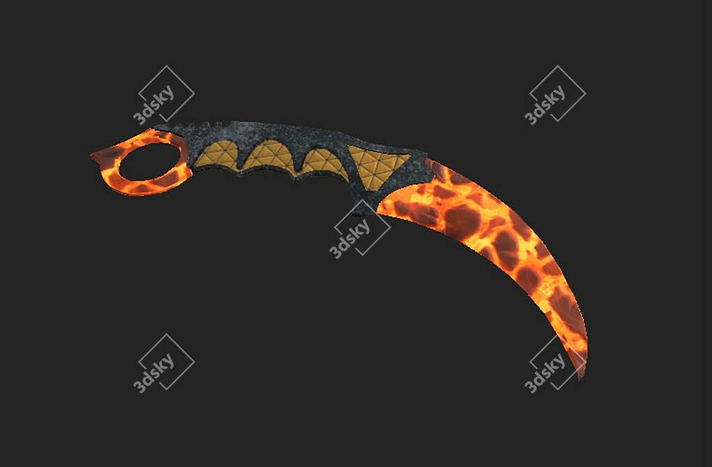 Blazing Ember Kerambit 3D model image 2