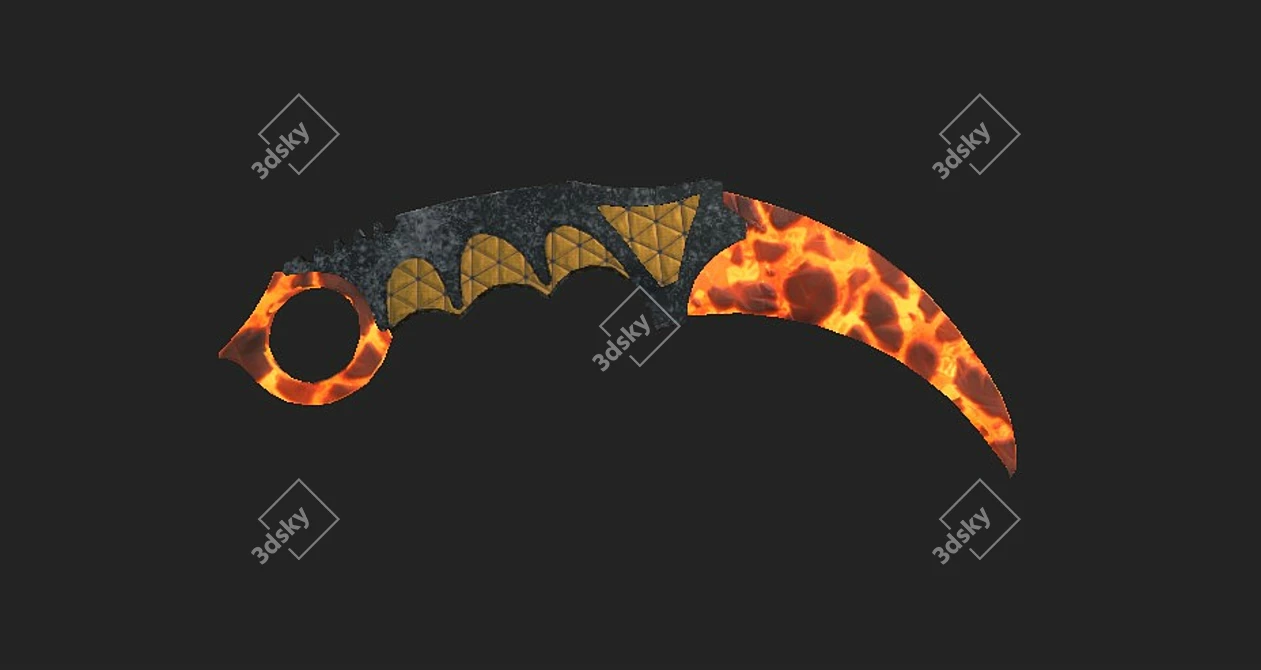 Blazing Ember Kerambit 3D model image 3