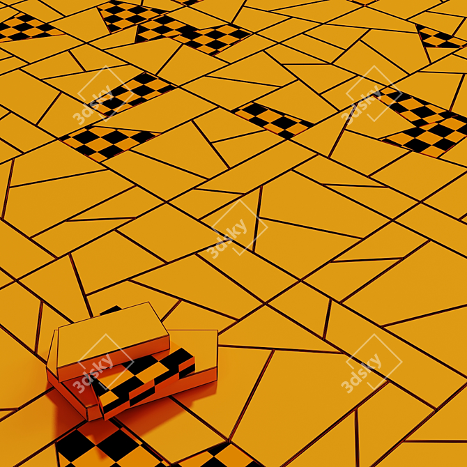 Smooth Splinter Paving Tile 3D model image 7