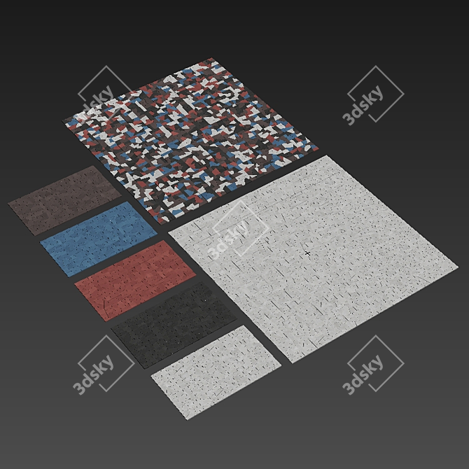 Smooth Splinter Paving Tile 3D model image 8