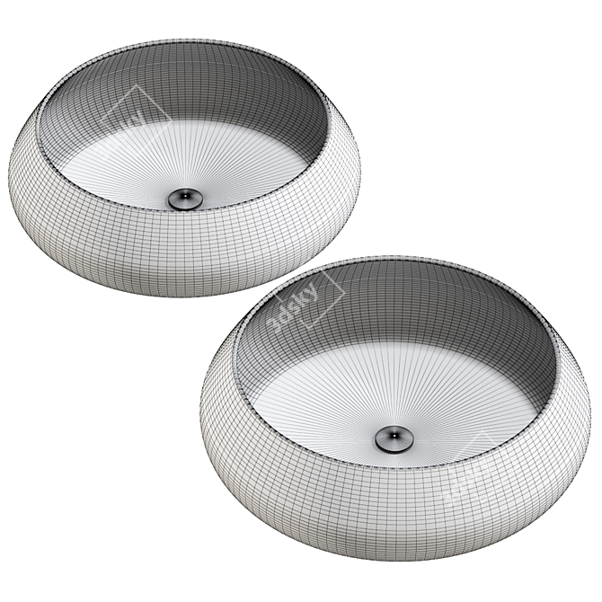 Agape BJHON 2 Washbasin: Sleek and Stylish 3D model image 3