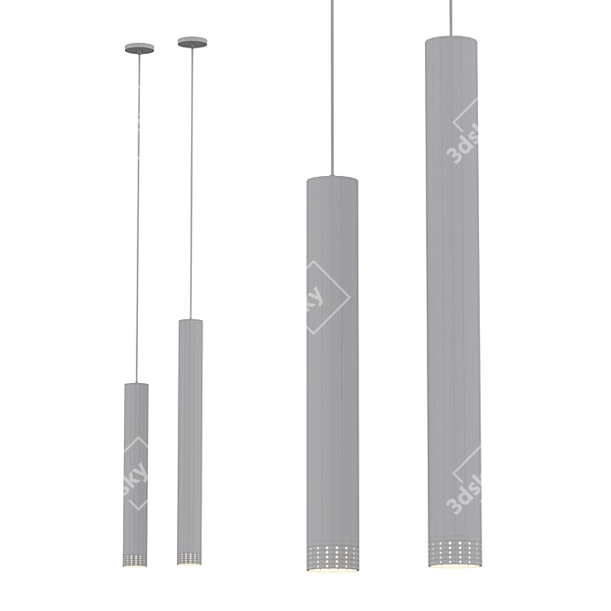 Sleek Tube Pendant Light 3D model image 2