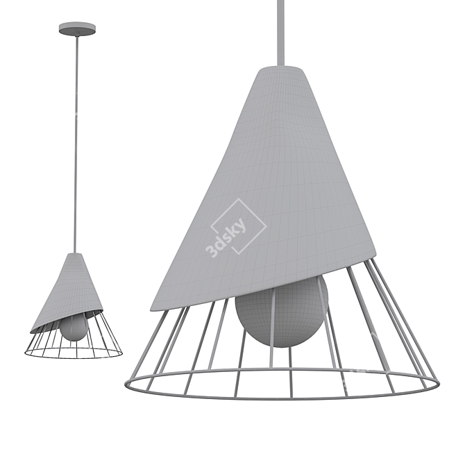 Nordic Woden Pendant Light 3D model image 2