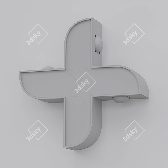 Durable Outdoor Wall Lamp 3D model image 2