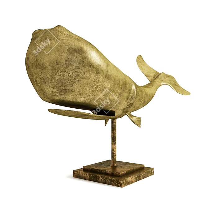 Title: Modern Whale Sculpture 3D model image 2