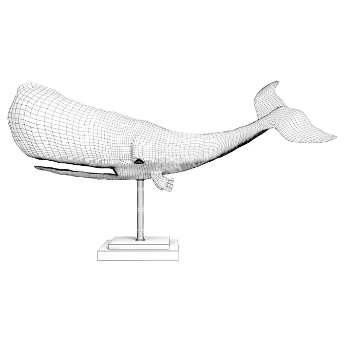 Title: Modern Whale Sculpture 3D model image 6