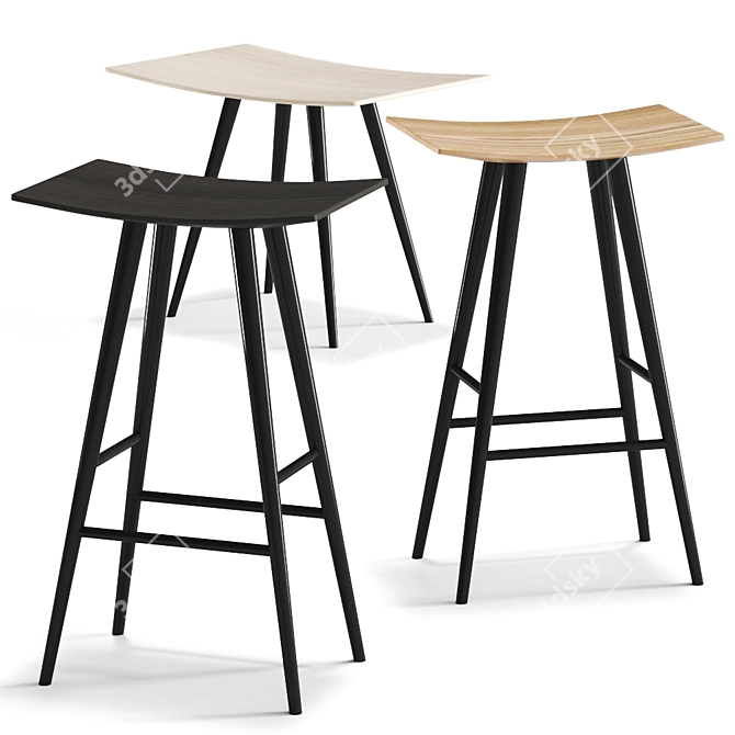 Mikado Seating Stools: Sleek & Stylish by FDB Mobler 3D model image 1