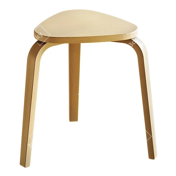 Minimalist Birch Stool: Ikea KYRRE 3D model image 5