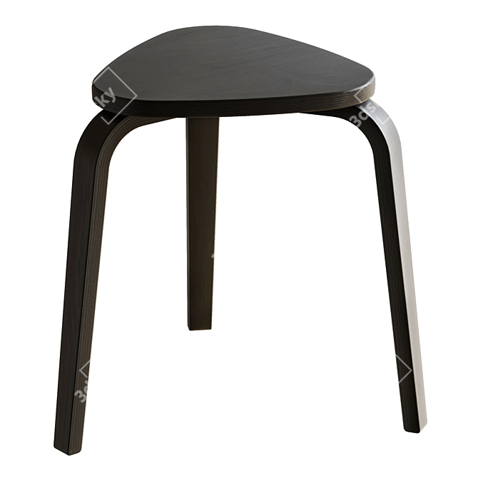 Minimalist Birch Stool: Ikea KYRRE 3D model image 7