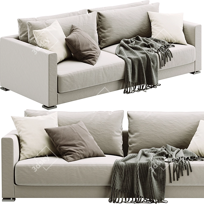 Bristol Poliform: Stylish & Compact Sofa 3D model image 3