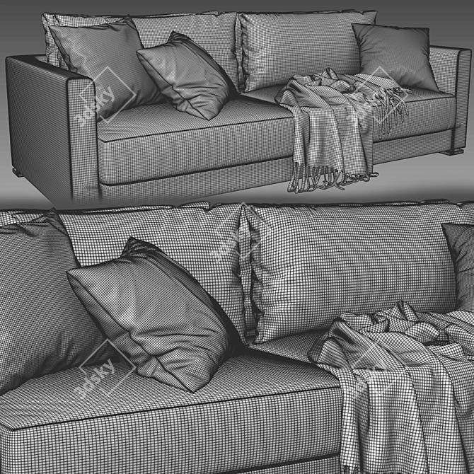 Bristol Poliform: Stylish & Compact Sofa 3D model image 5