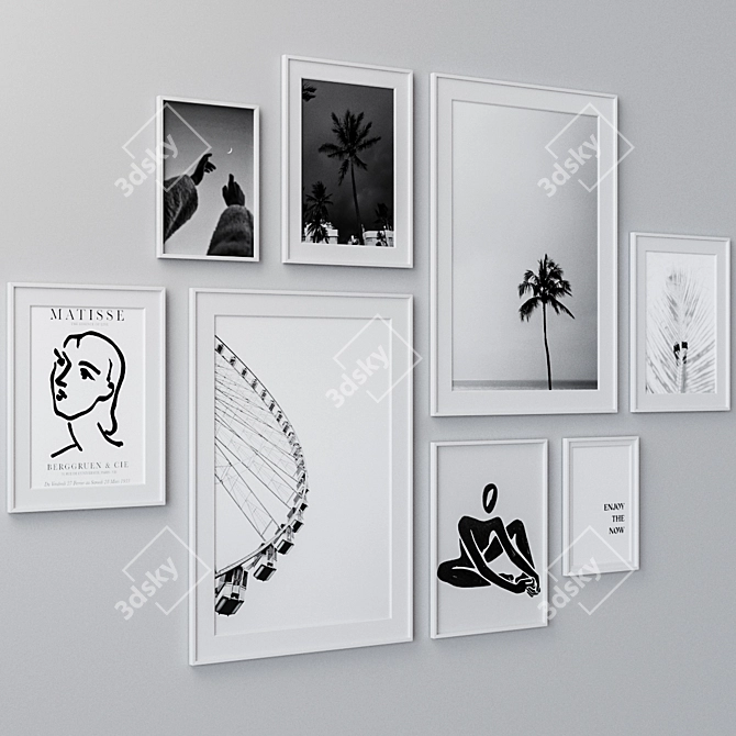 Elegant Set of Wall Paintings 3D model image 2