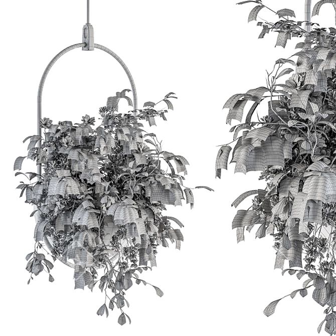 Botanical Beauties: Hanging Plant Set 3D model image 4