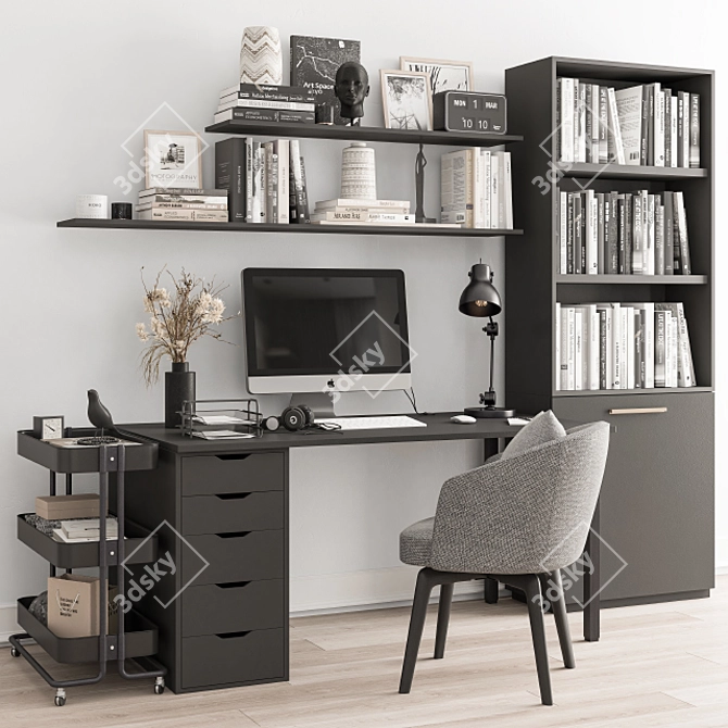 Sleek Home Office Furniture 3D model image 1
