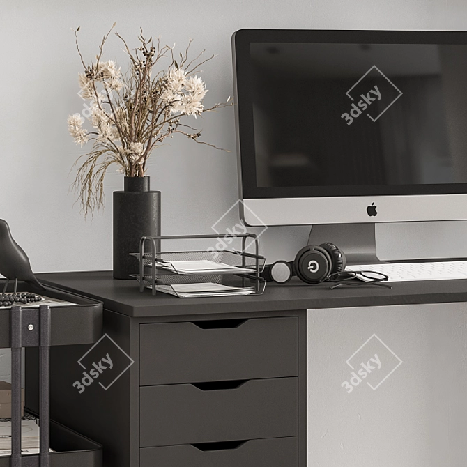 Sleek Home Office Furniture 3D model image 2