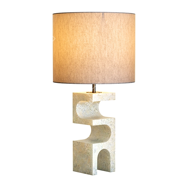 Sleek Stone Table Lamp: Boveda 3D model image 1