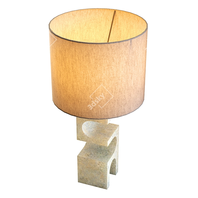 Sleek Stone Table Lamp: Boveda 3D model image 3