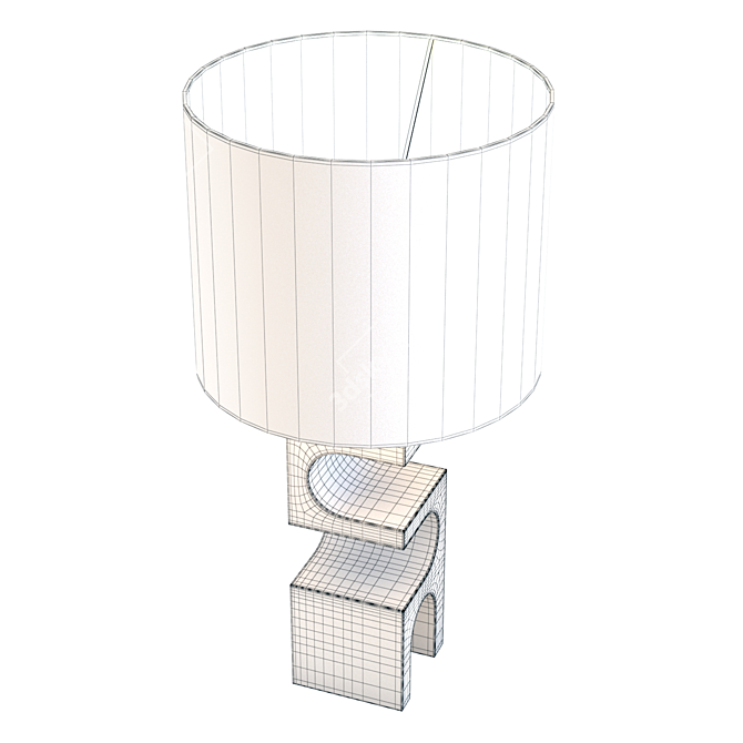 Sleek Stone Table Lamp: Boveda 3D model image 4