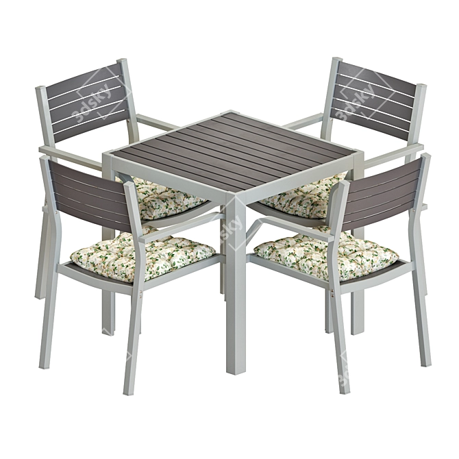 Modern Outdoor Dining Set 3D model image 1